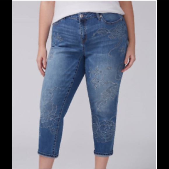 Lane Bryant Denim - Gorgeous Lane Bryant Lace Floral Girlfriend Crop💕